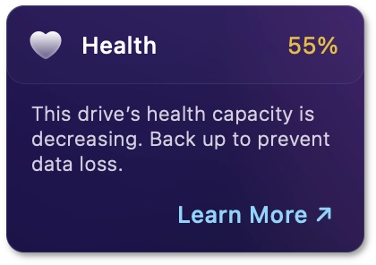 Warning disk health