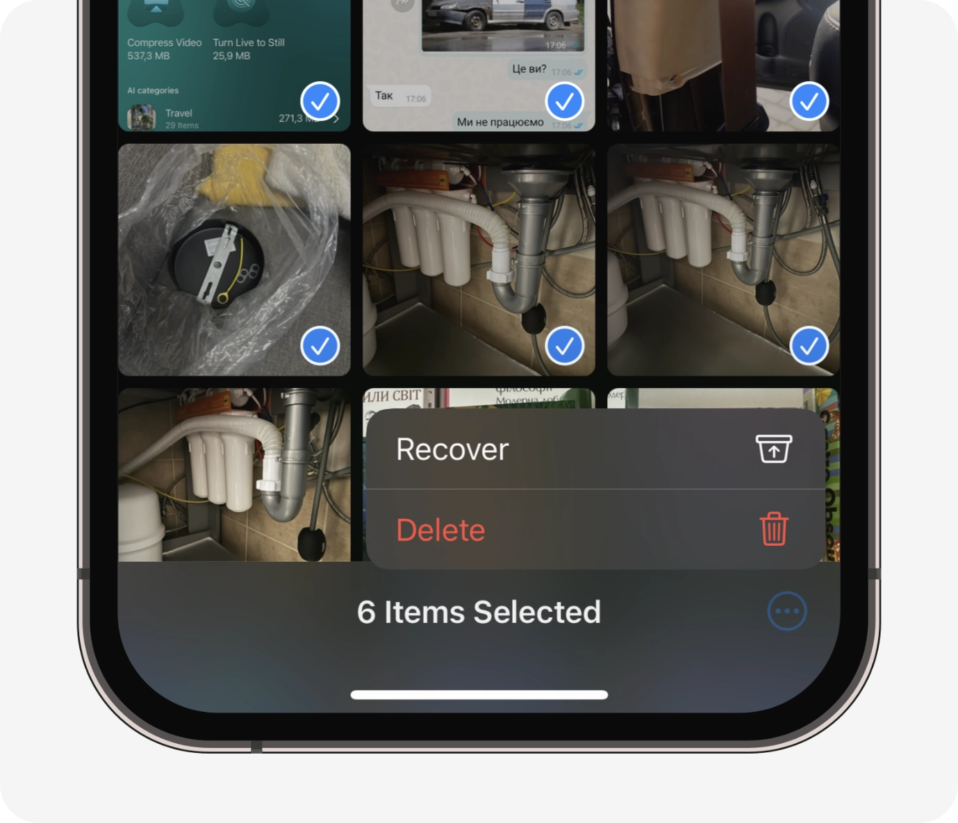 Recover multiple items