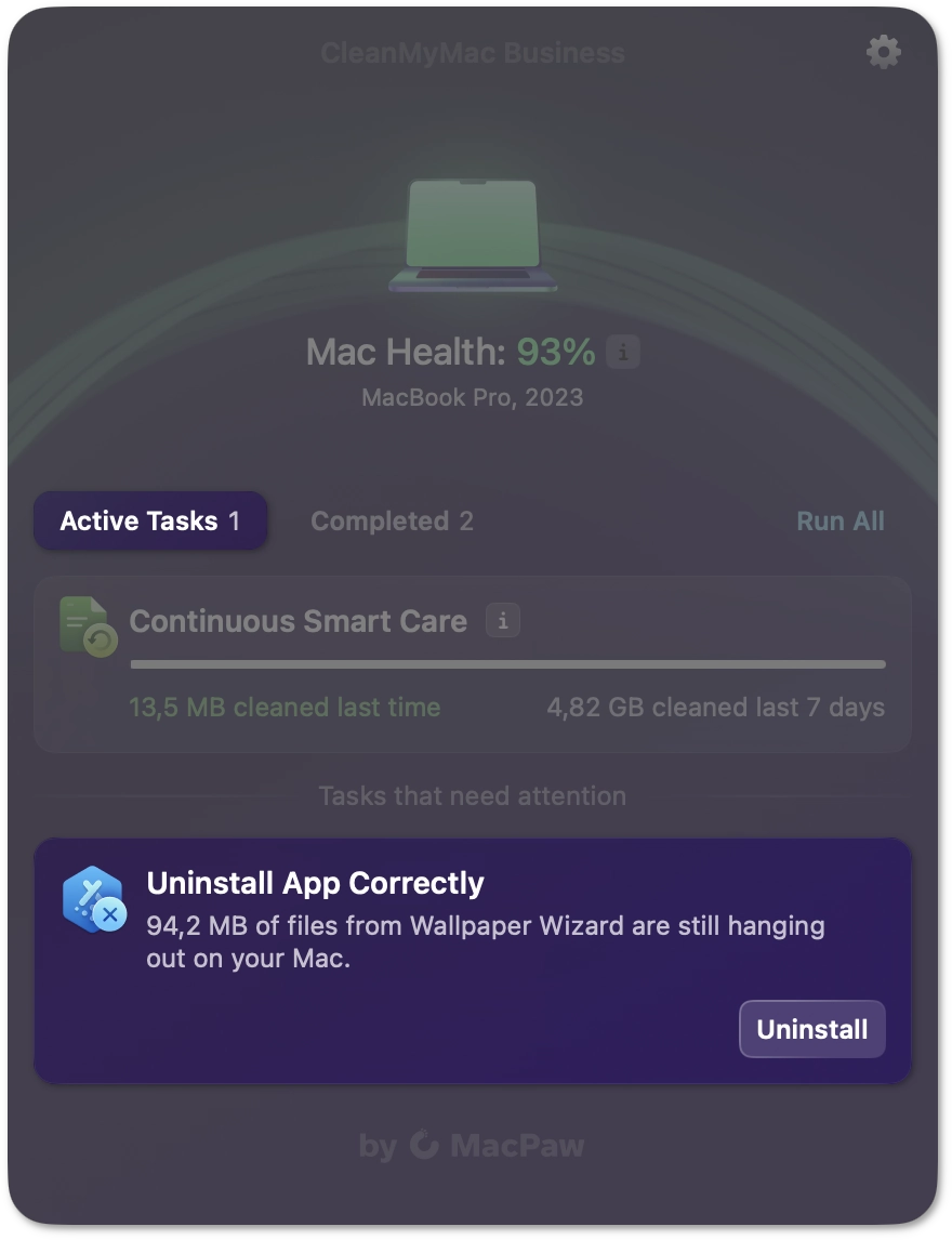 Uninstallation task