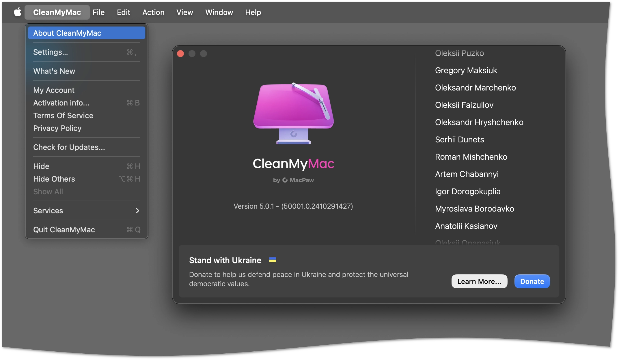 CleanMyMac version