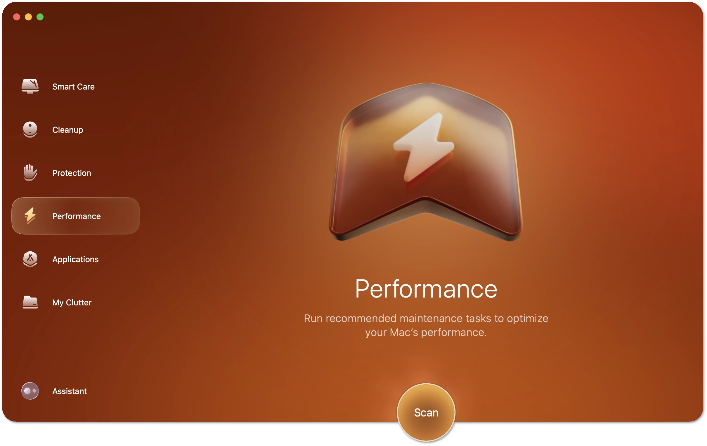 Performance start screen