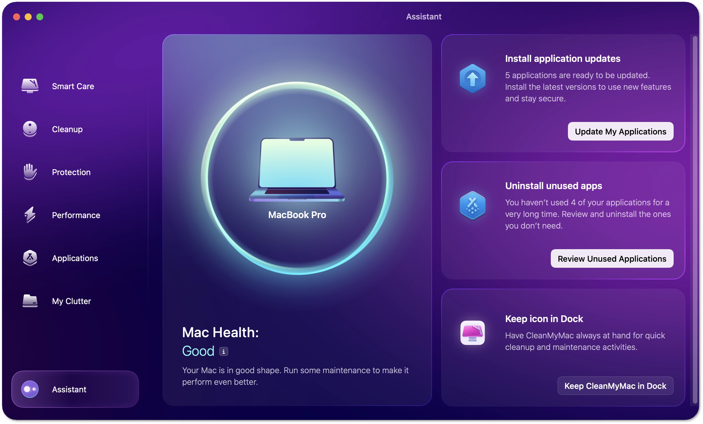 Mac health in Assistant