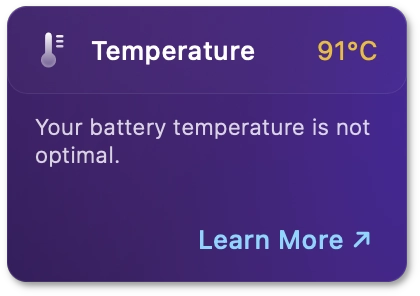 Non-optimal battery temperature