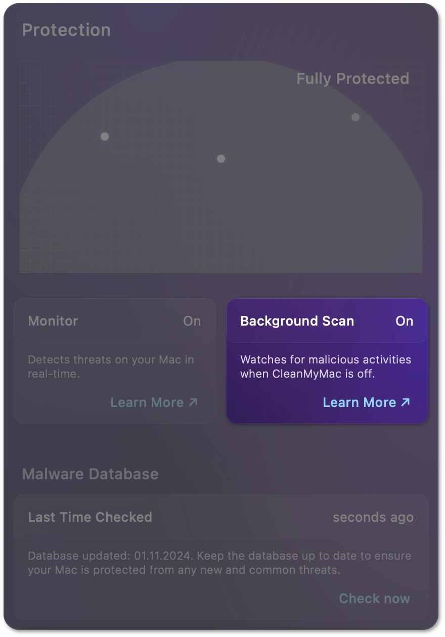 Background scanning status