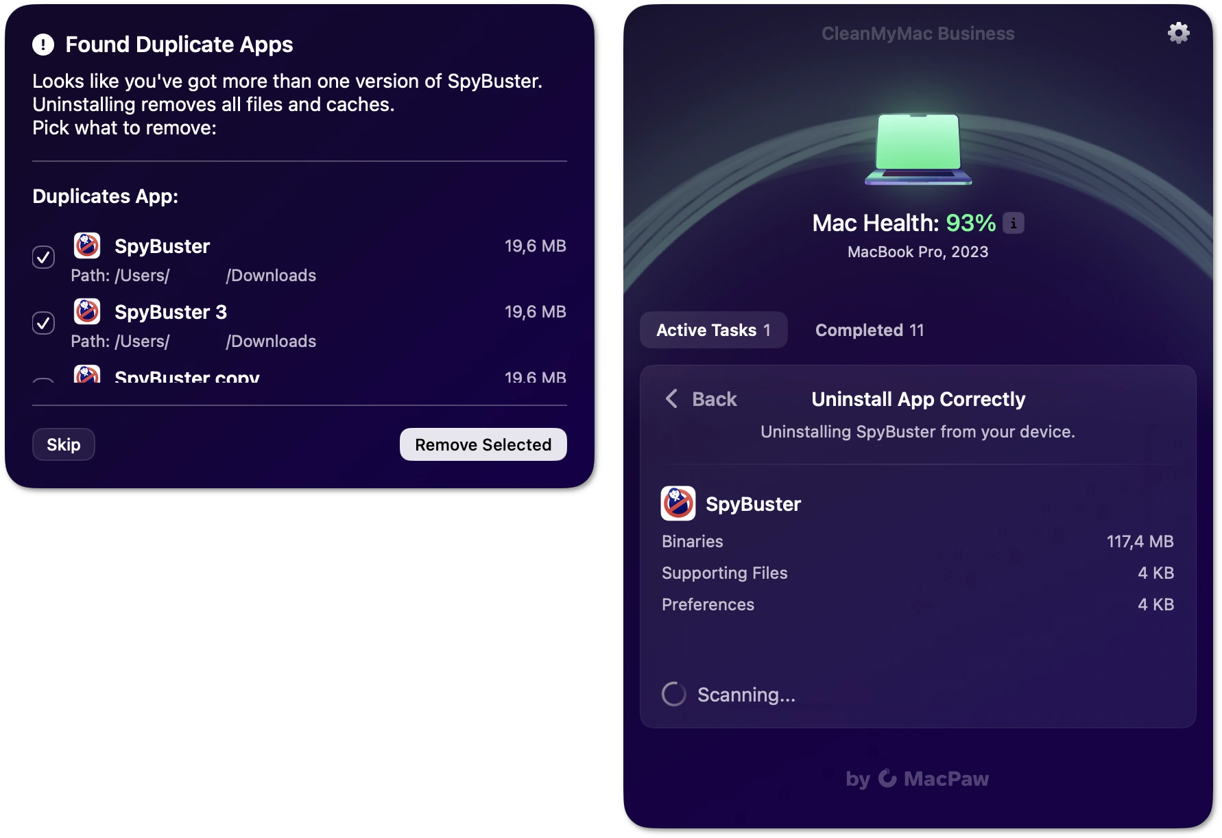 Duplicate apps uninstallation
