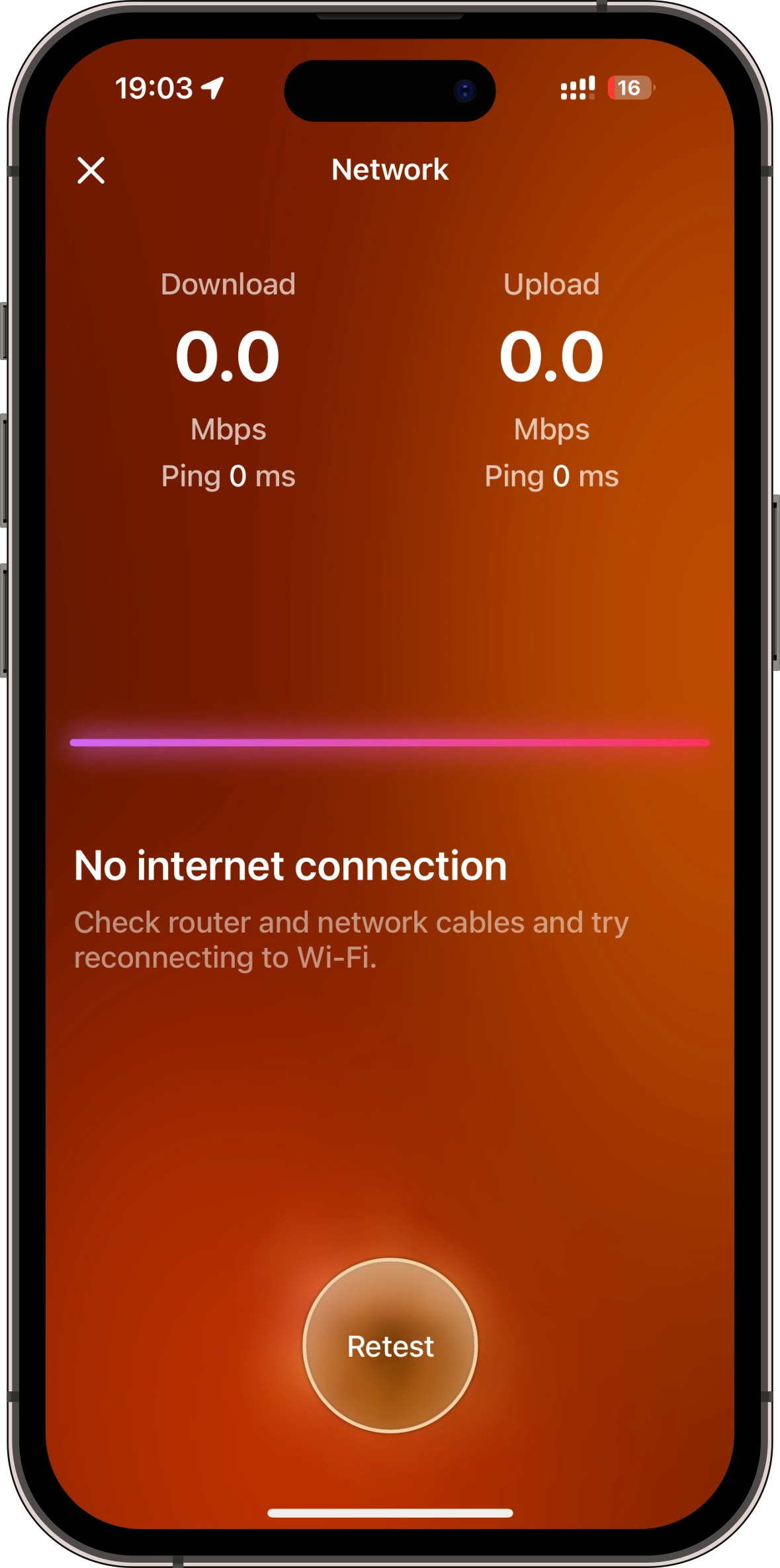 No network connection