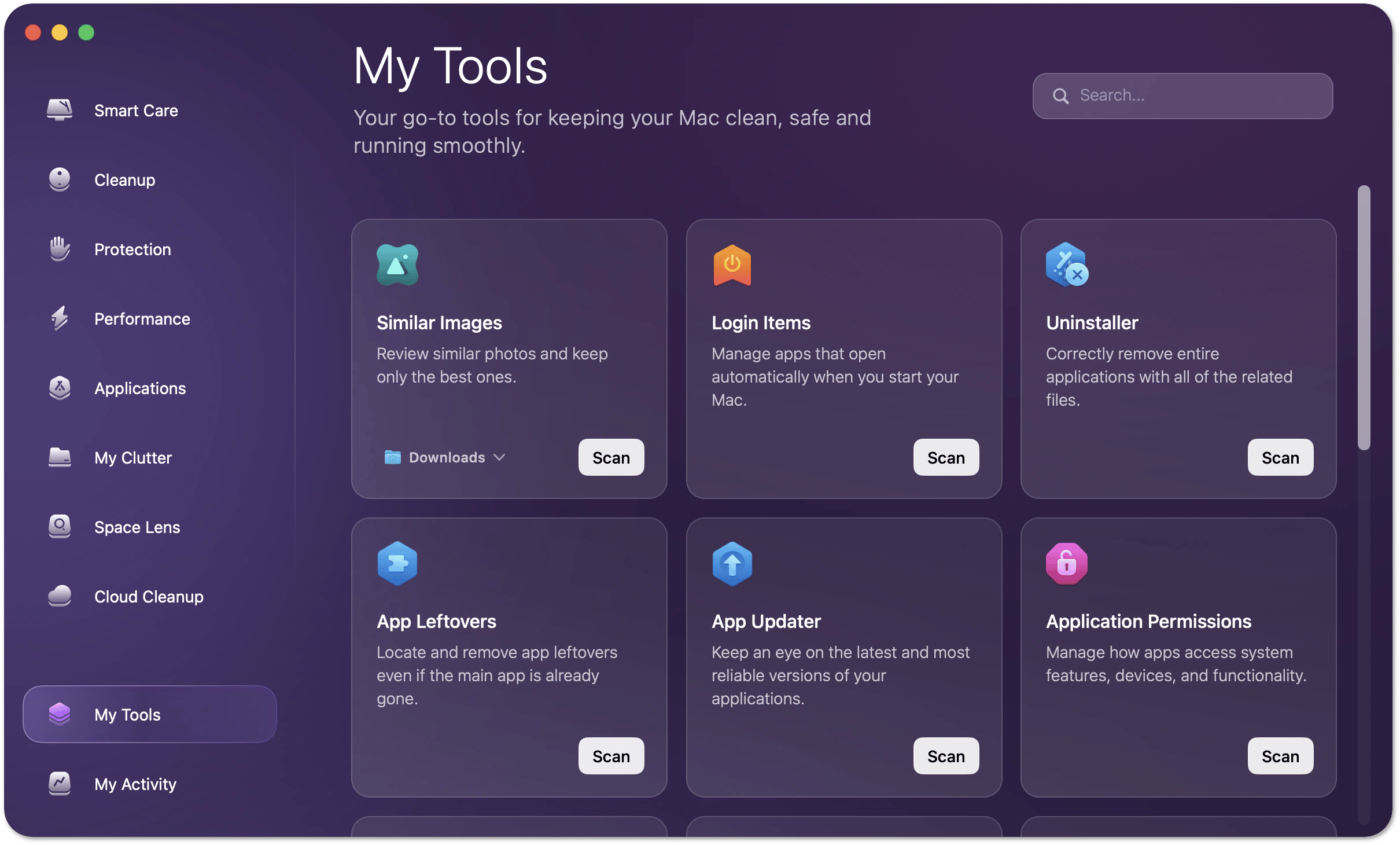 cleanmymac my tools with uninstaller app updater and similar images