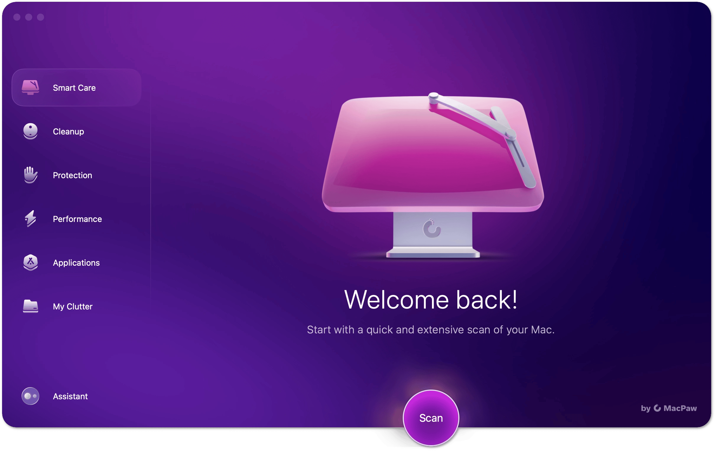 Стартовый экран Smart Care в CleanMyMac