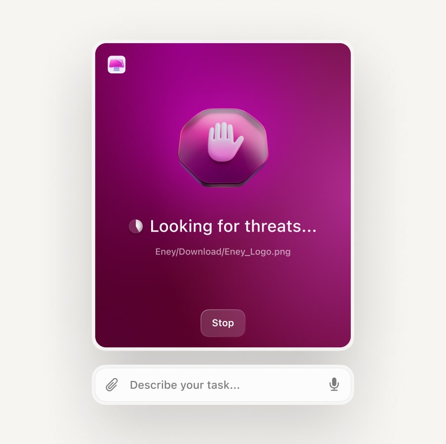 Eney scanning for threats | AI Assistant for Mac
