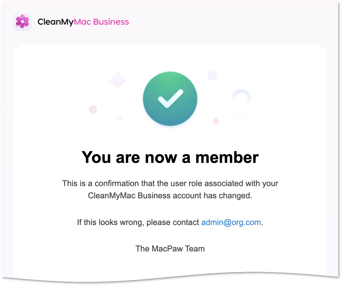 Notification email
