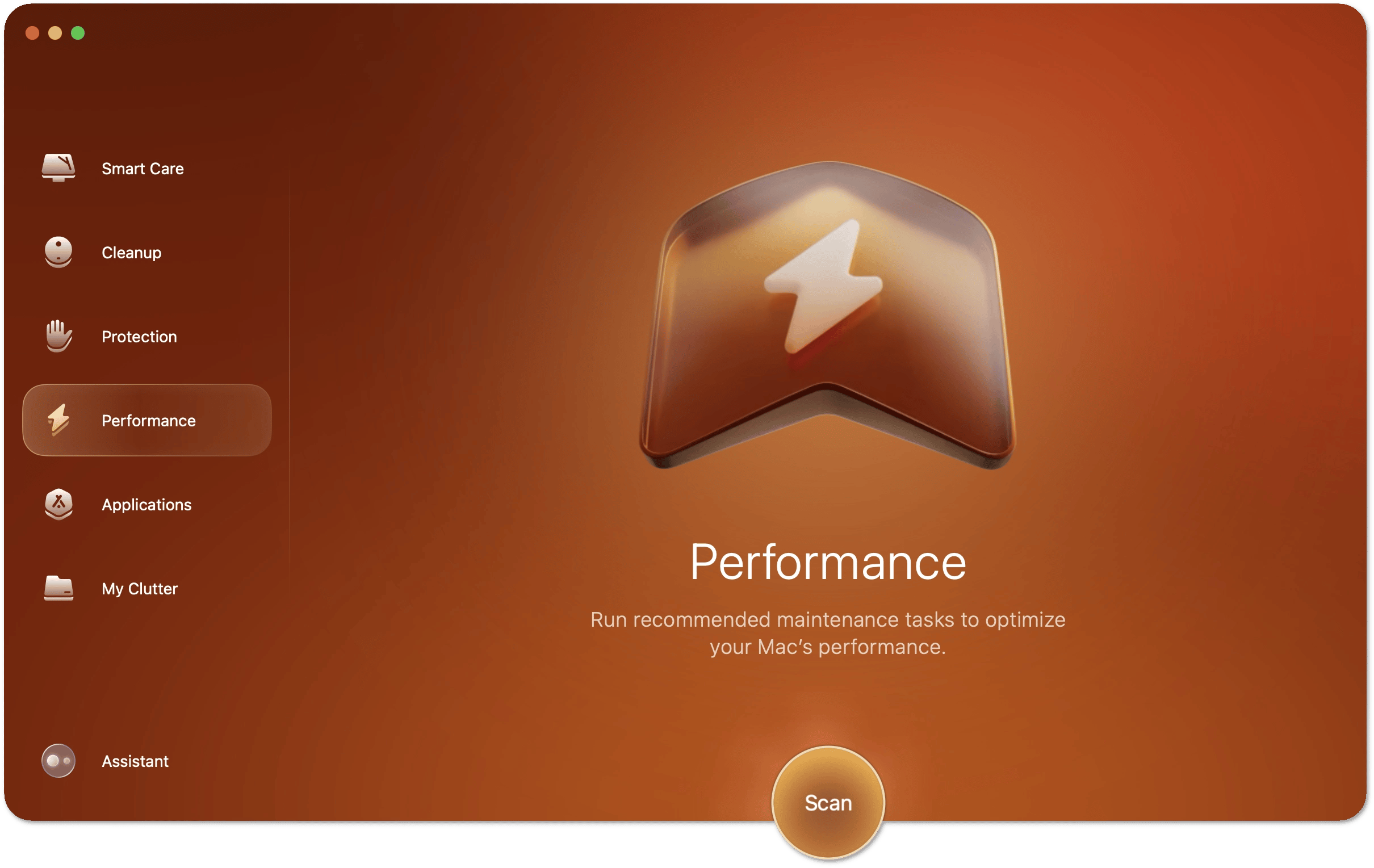 Performance start screen