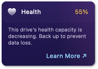 Warning disk health