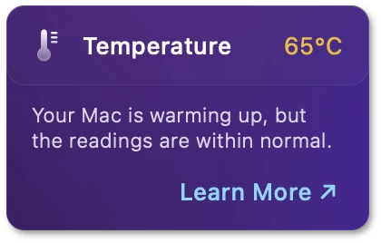 Warning CPU temperature