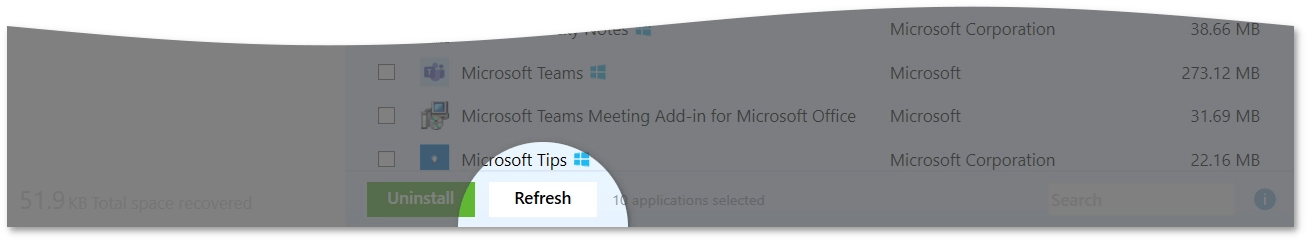 The Refresh button
