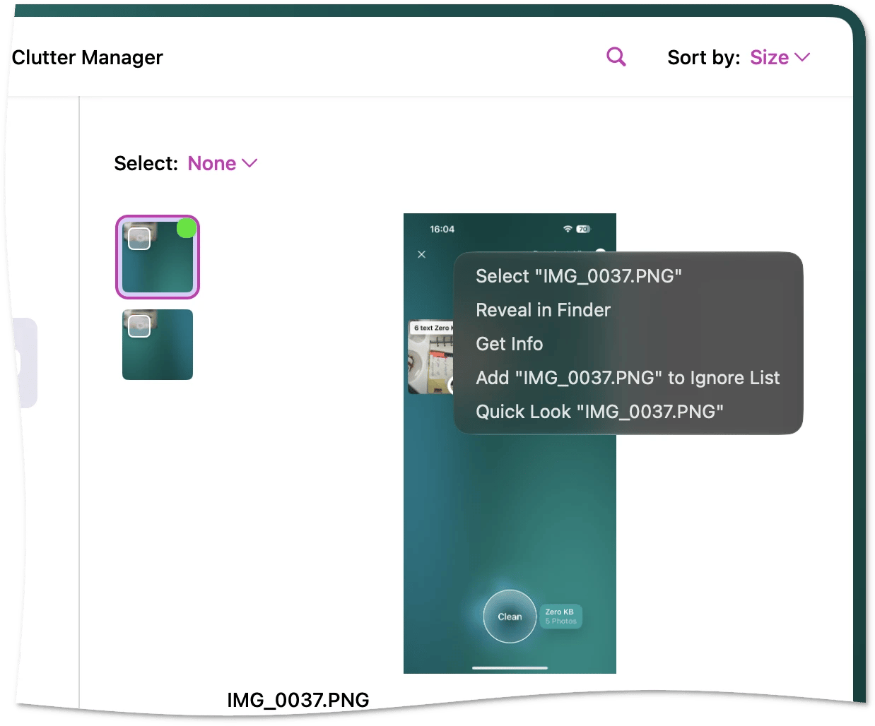 Quick file actions