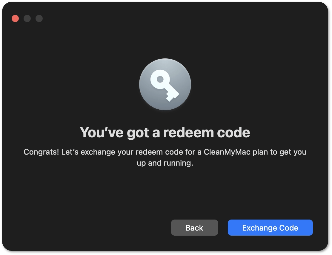 The Exchange Code button