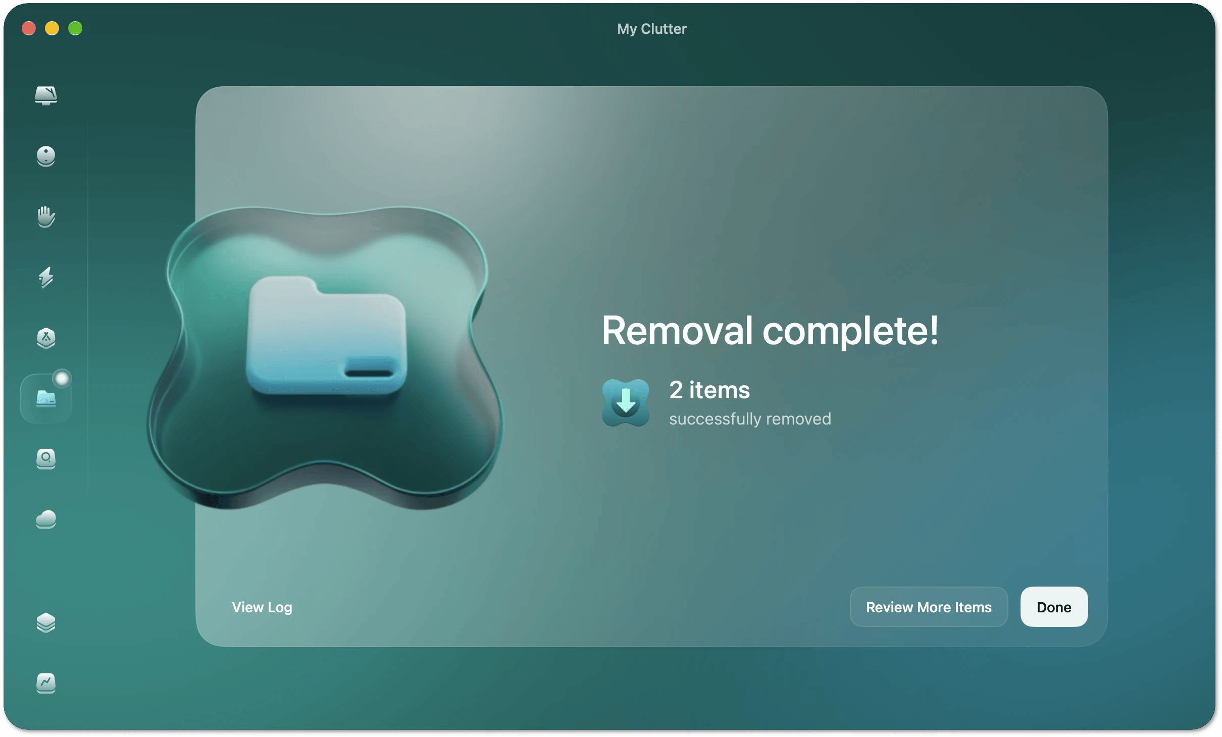 Removal complete screen