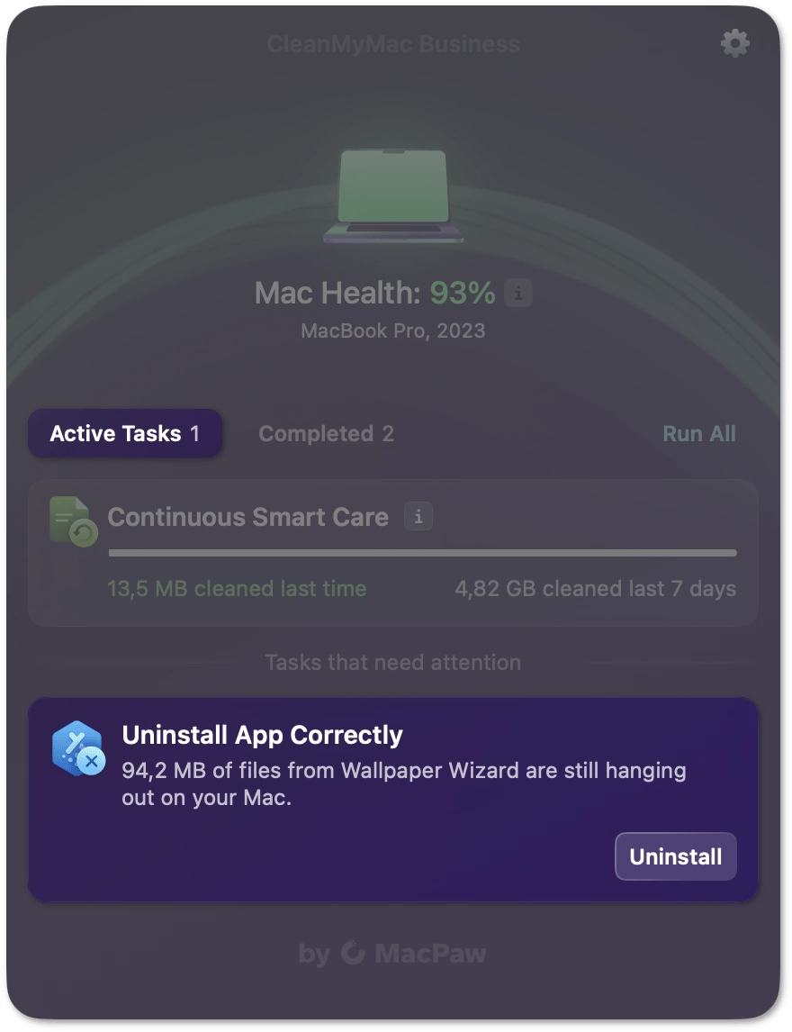 Uninstallation task