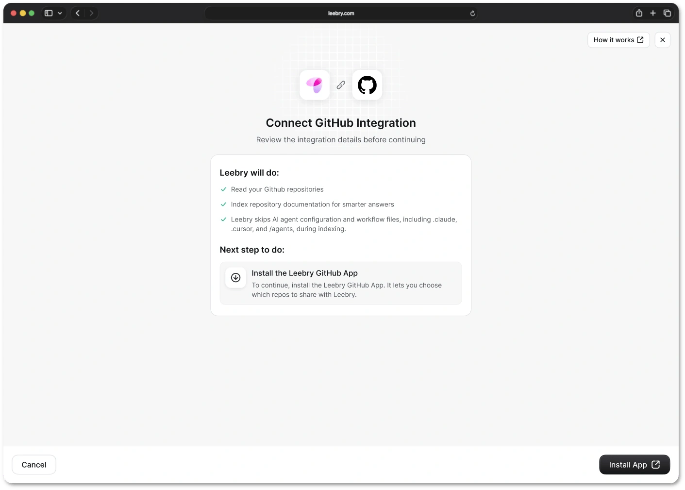 Connecting GitHub to Leebry