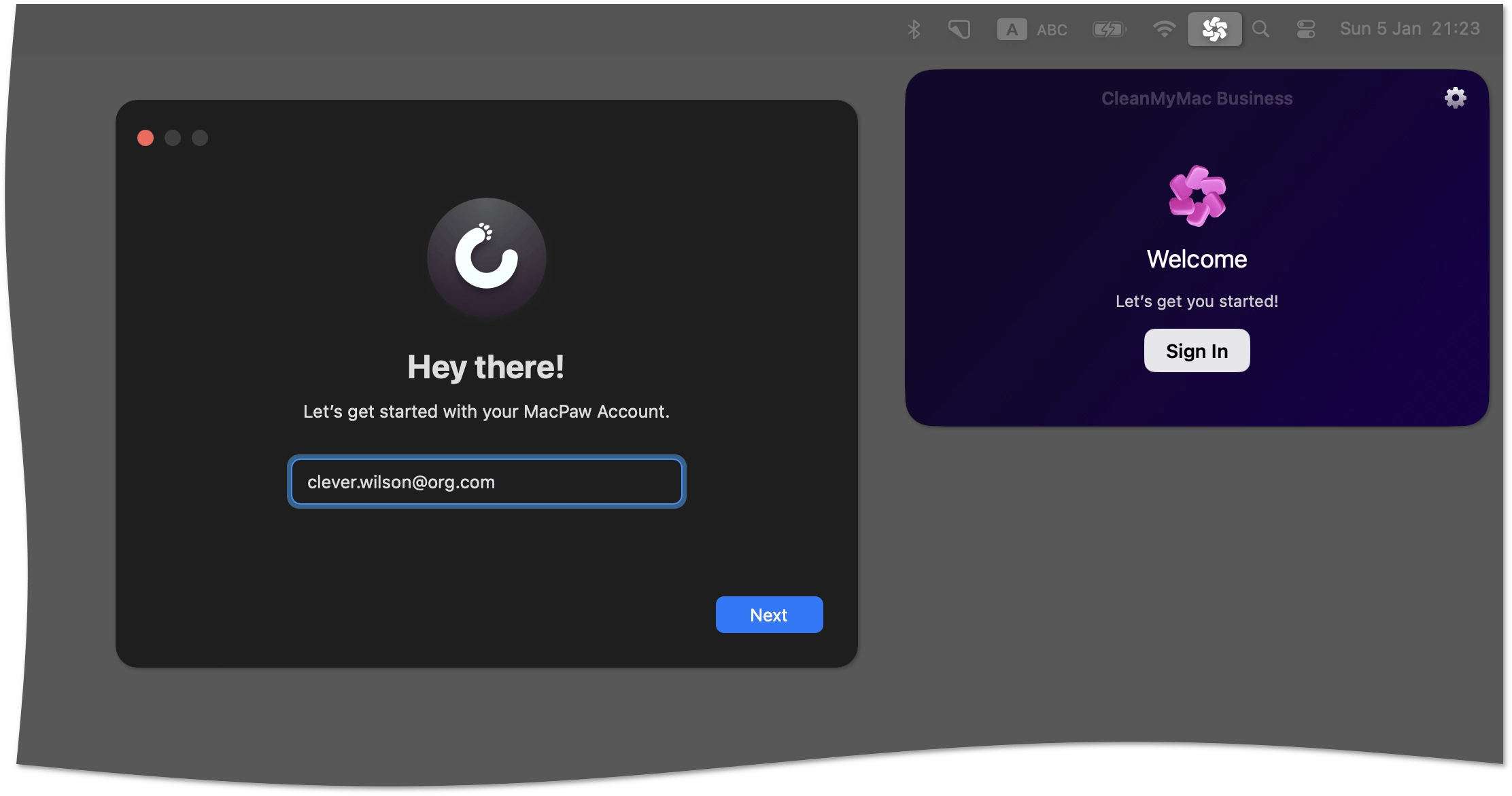 Desktop app sign-in
