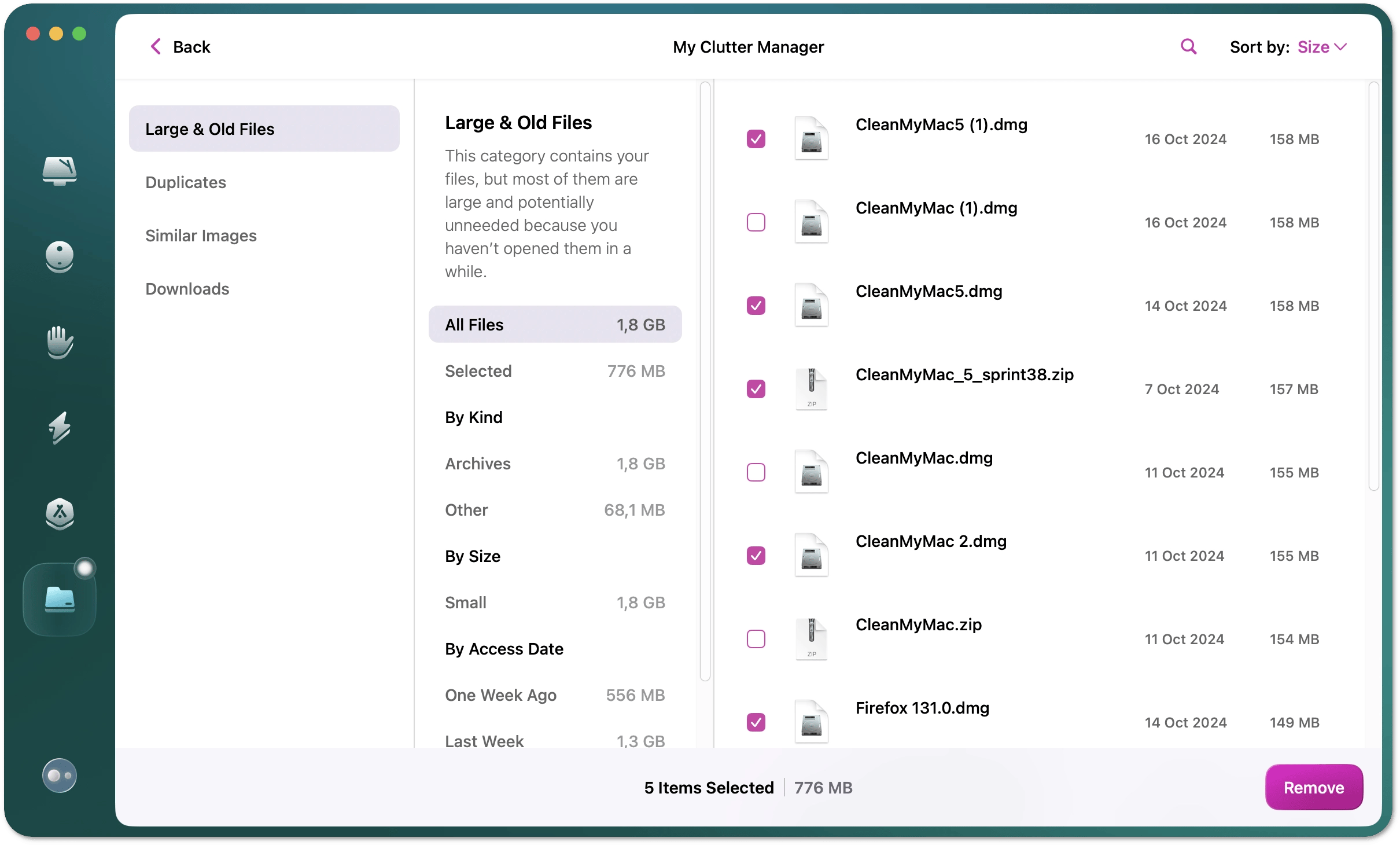 Large and old file details
