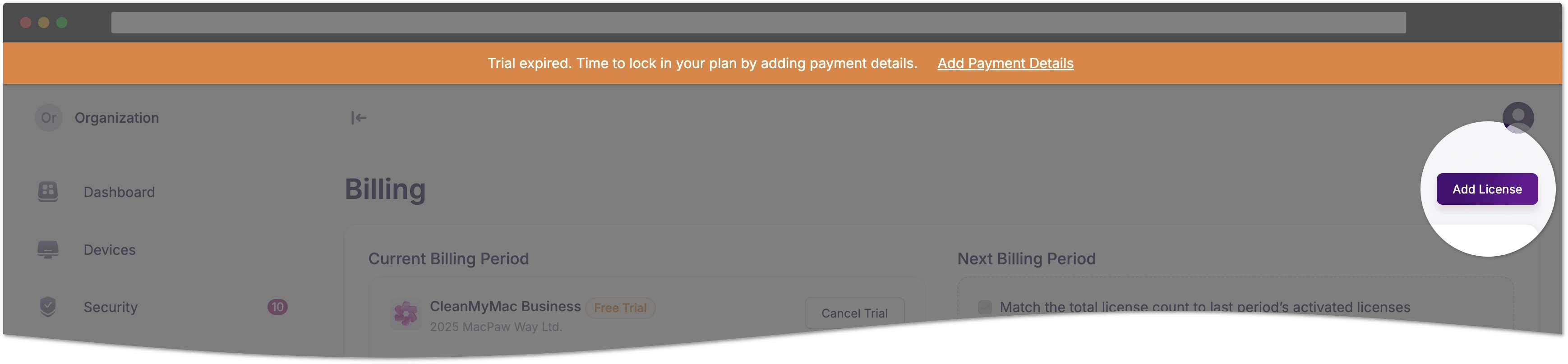 Add payment details
