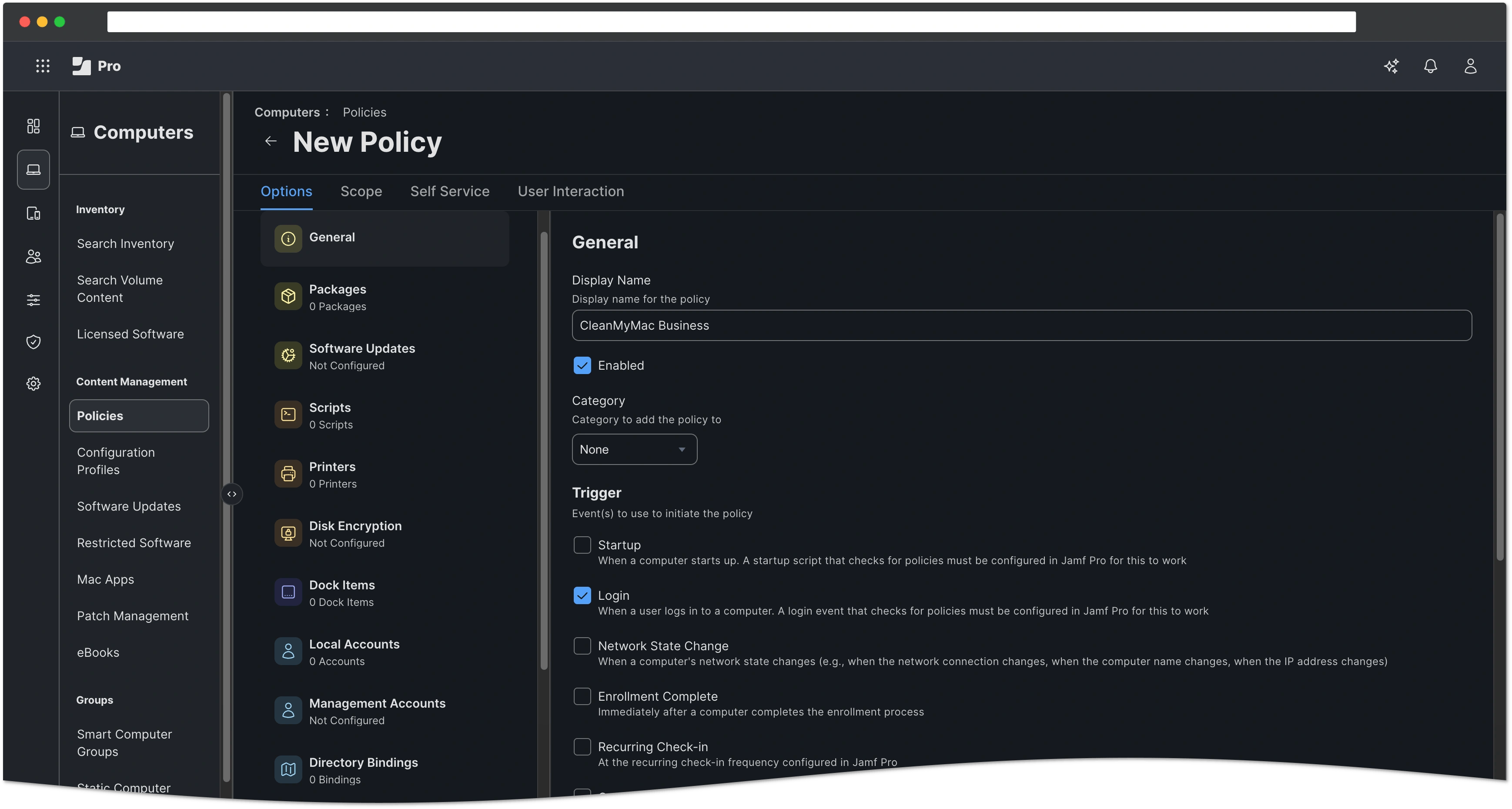 Provide general policy details