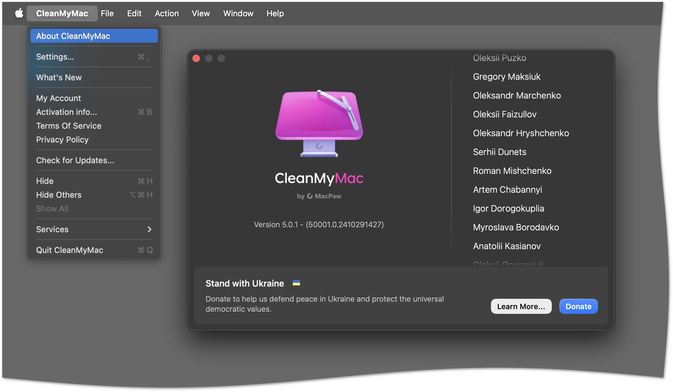 CleanMyMac version