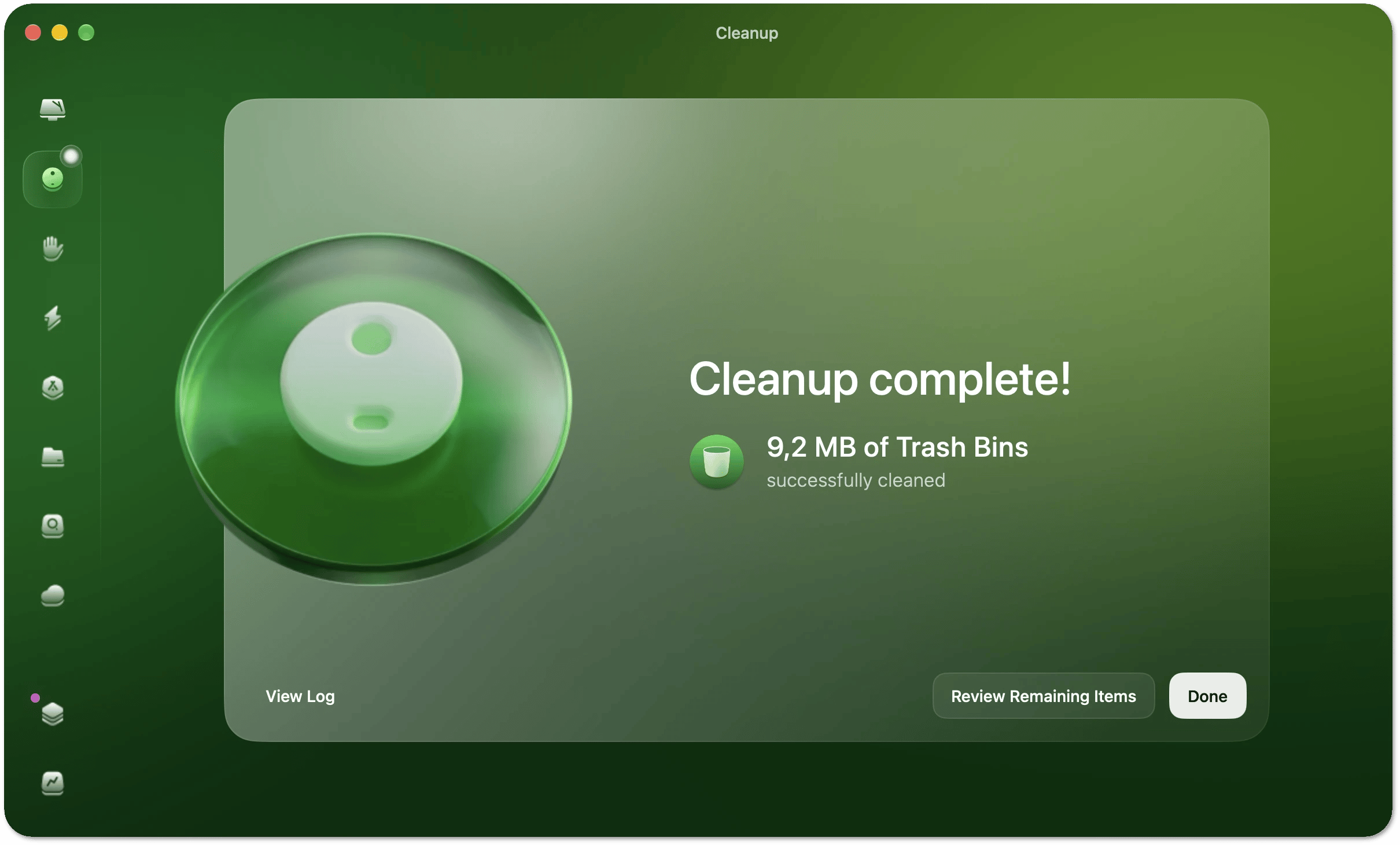 Results summary screen