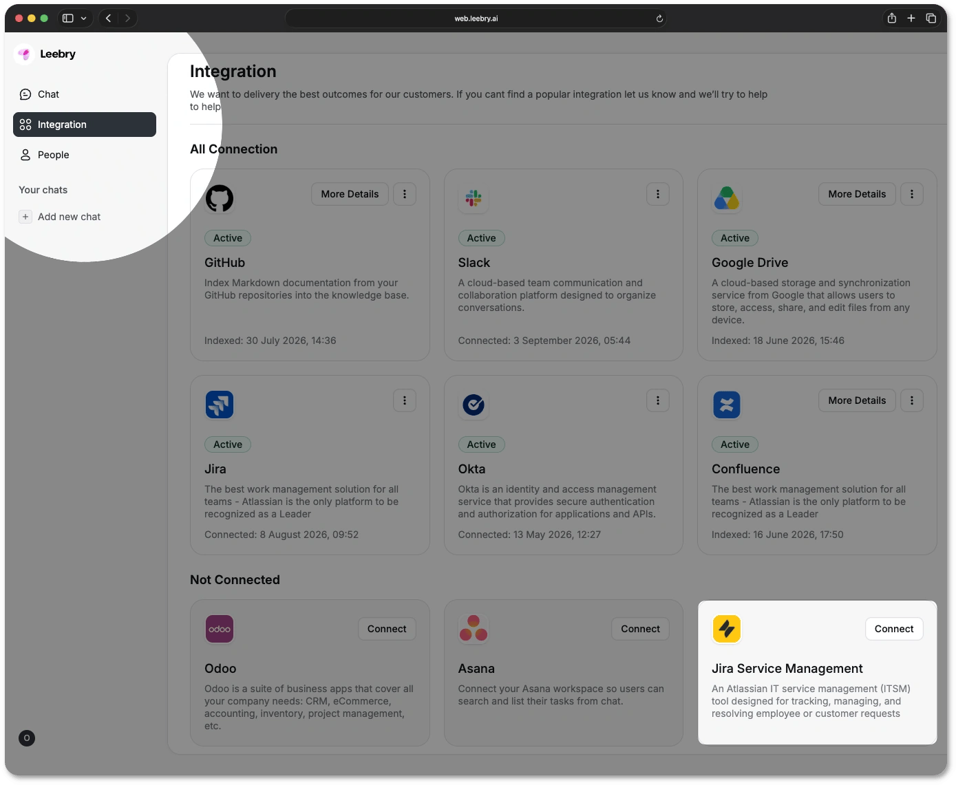 Leebry Integration section