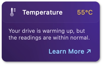 Warning disk temperature
