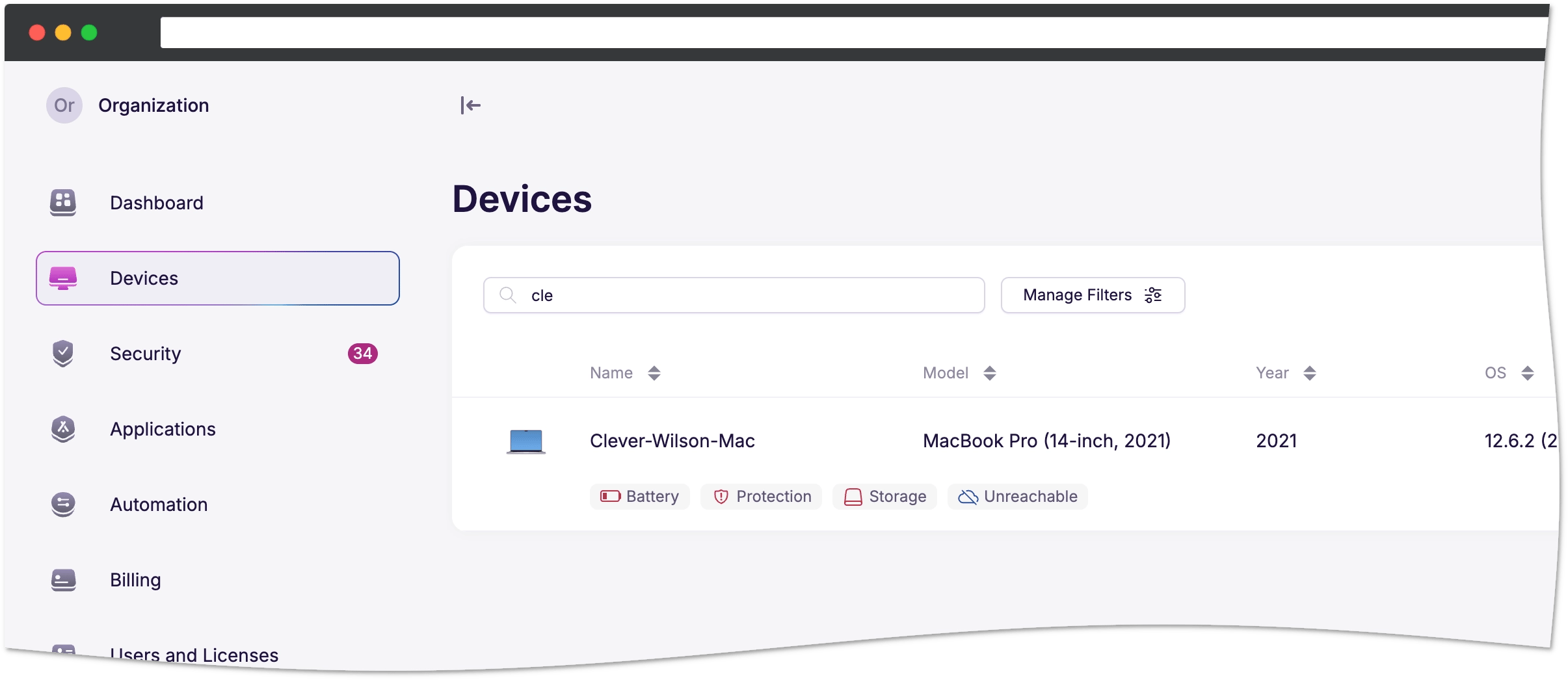 Search for devices