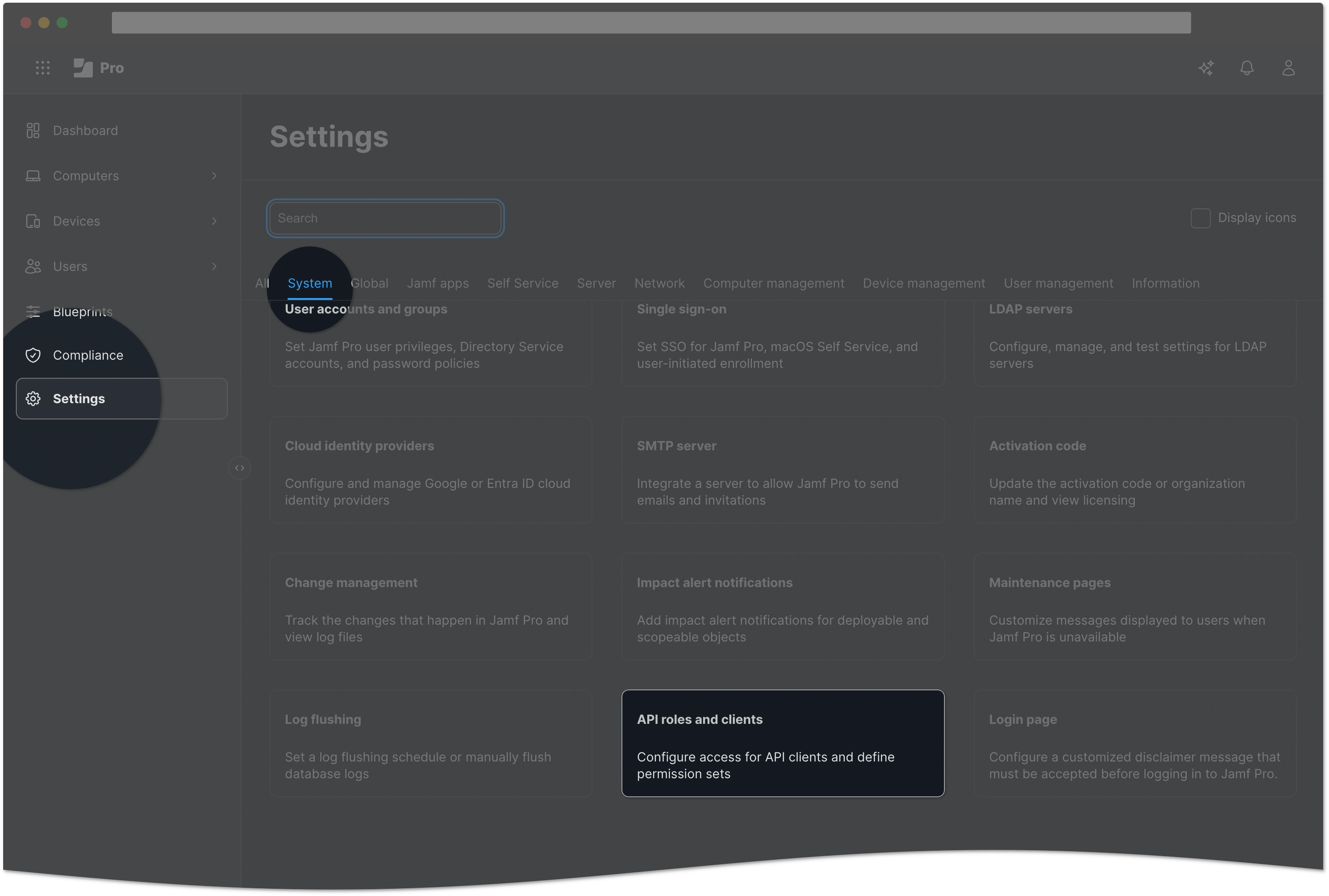 API roles and clients