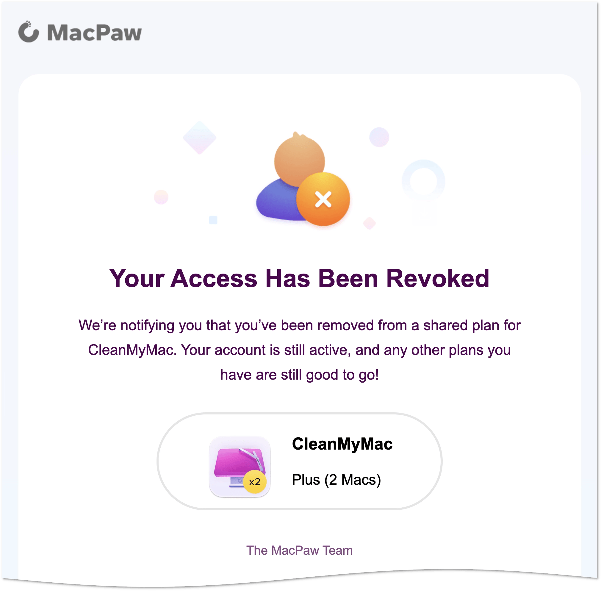 Revocation email
