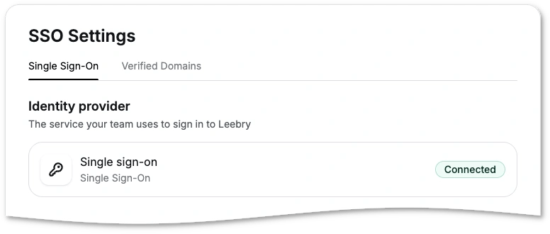 SSO settings in Leebry