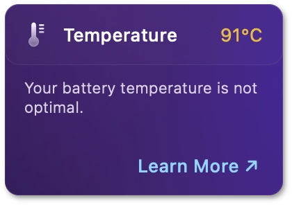 Non-optimal battery temperature