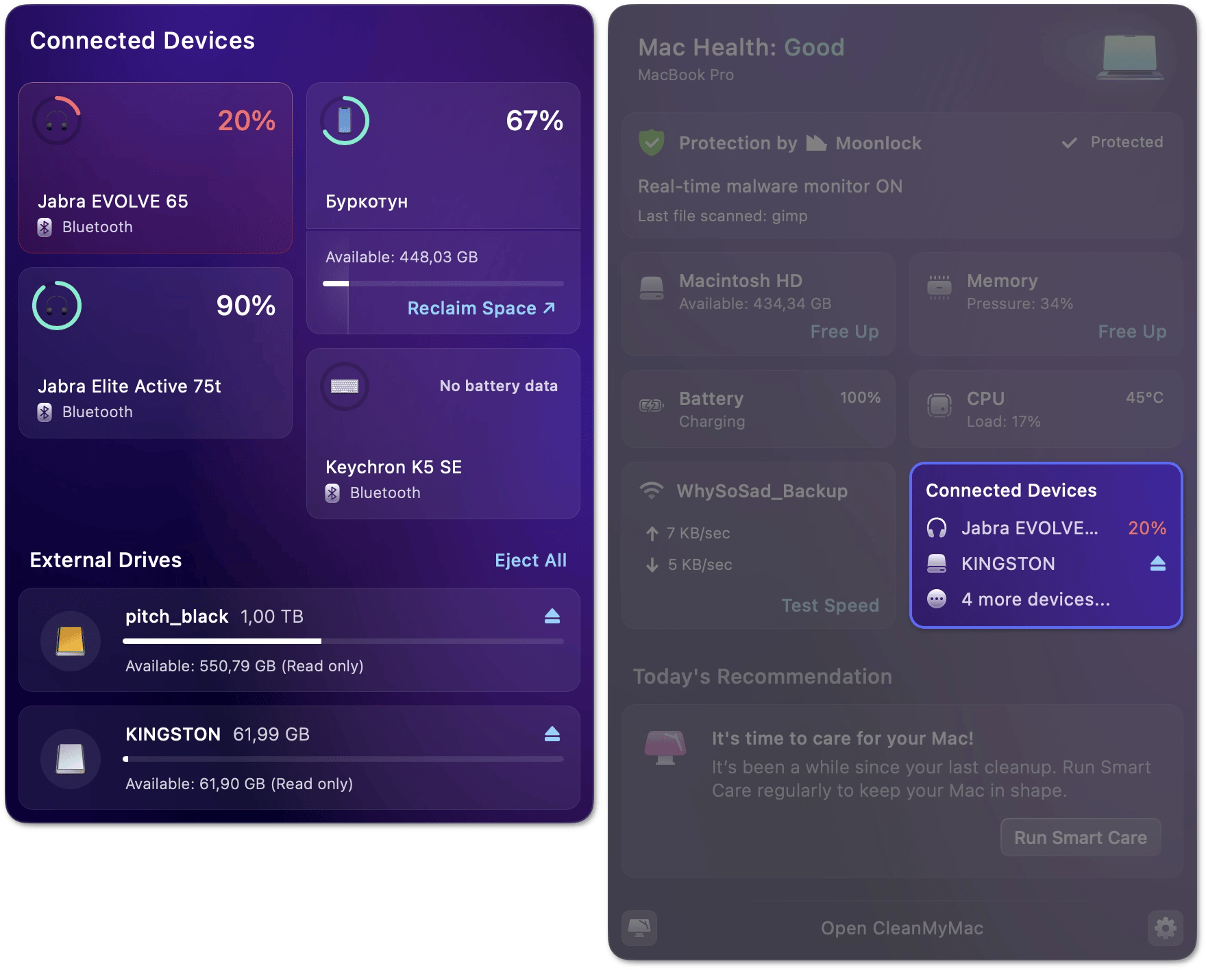 Connected devices monitor