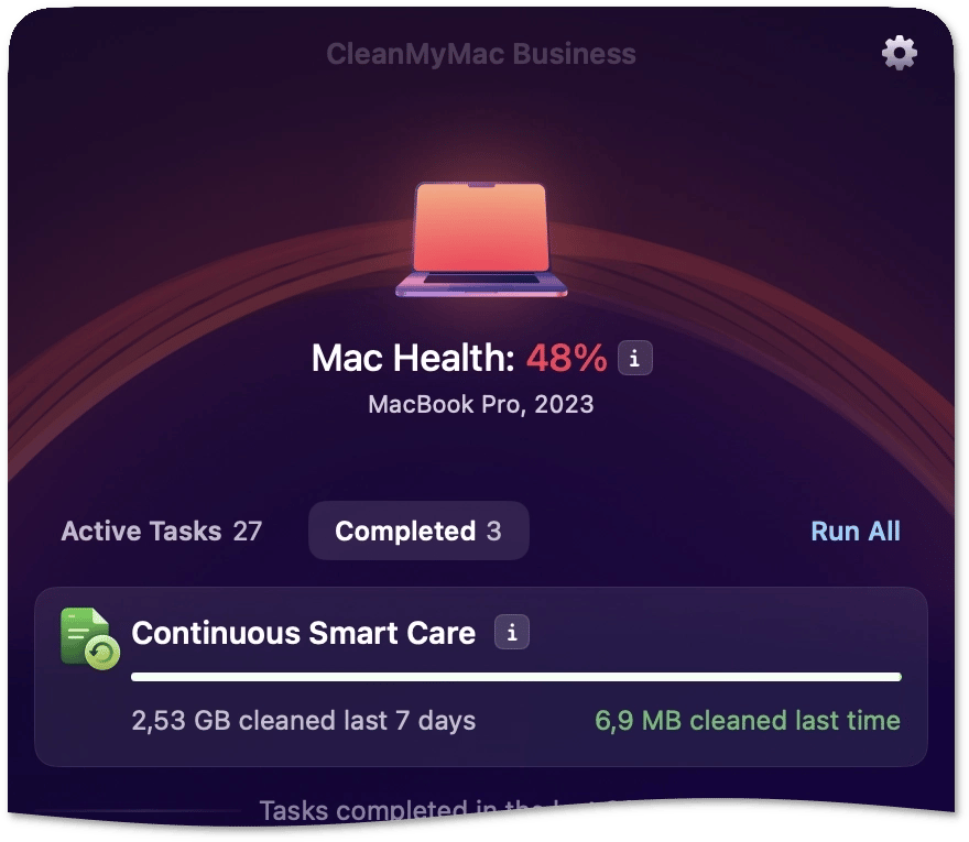 Mac health in the desktop app