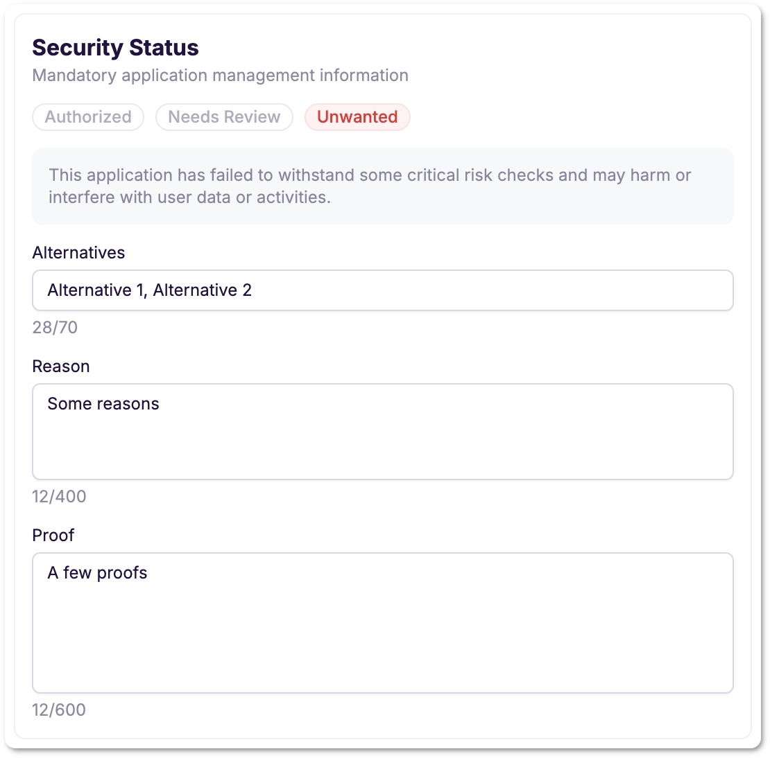 The Unwanted status