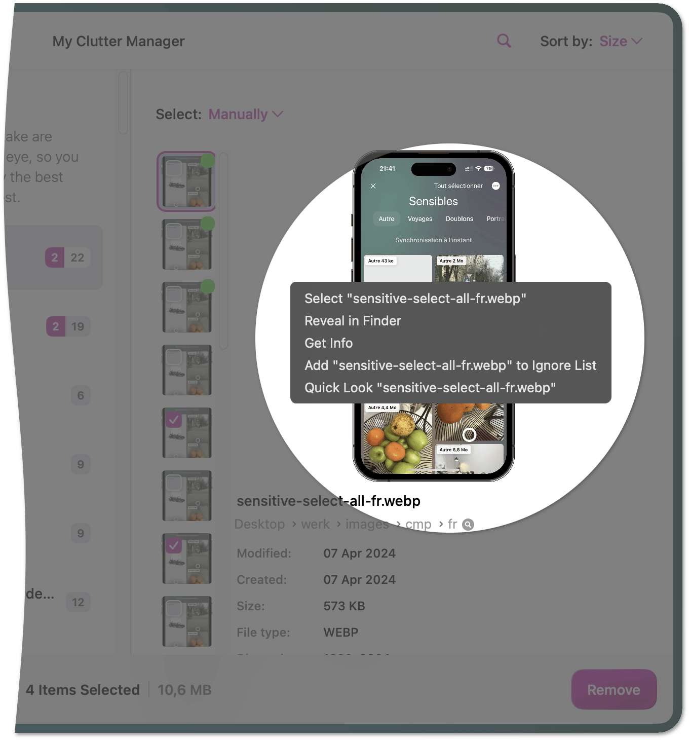 Quick file actions