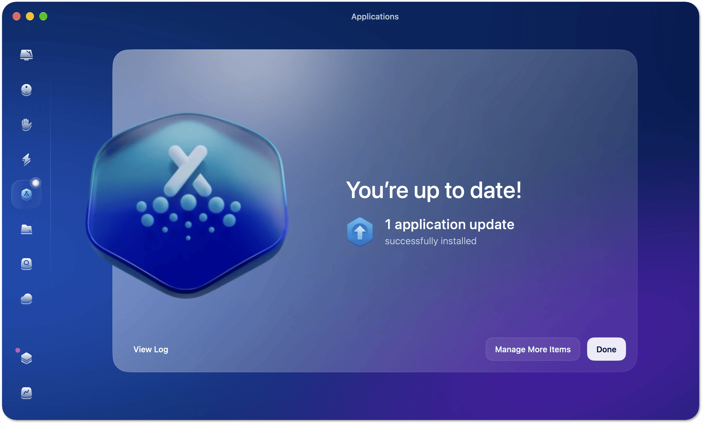 The results screen confirming the update was installed