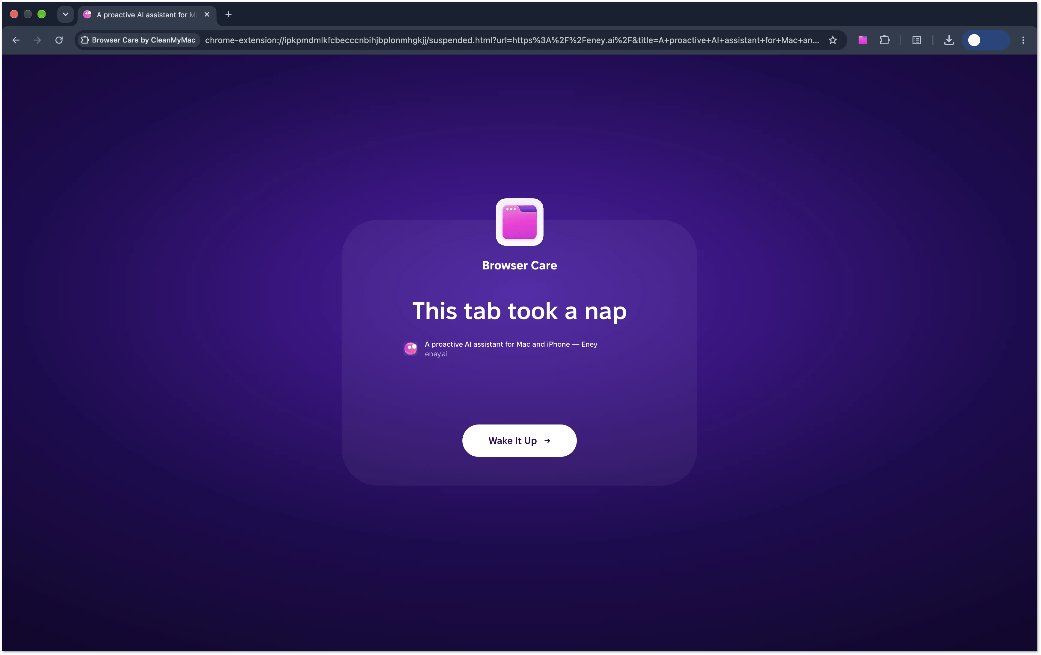 Paused tab in Chrome with the
