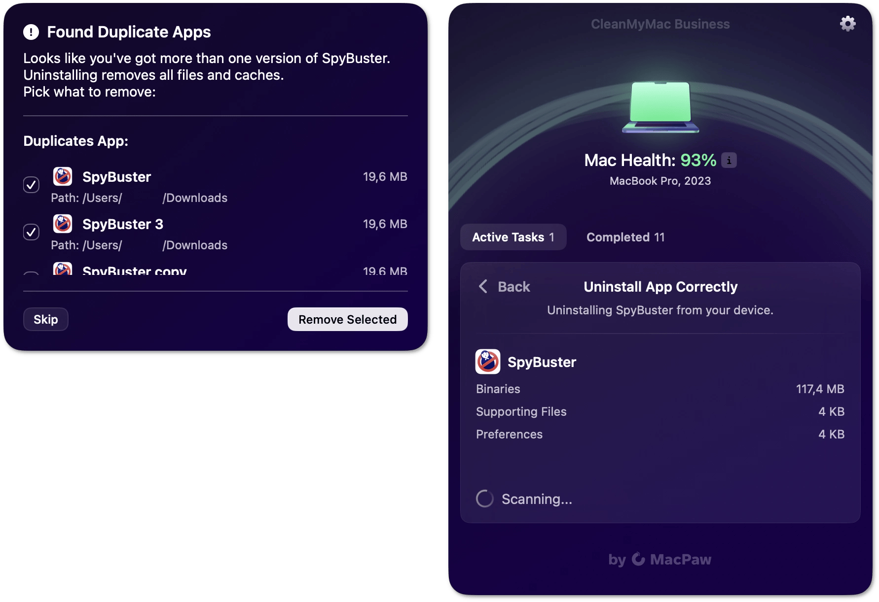 Duplicate apps uninstallation