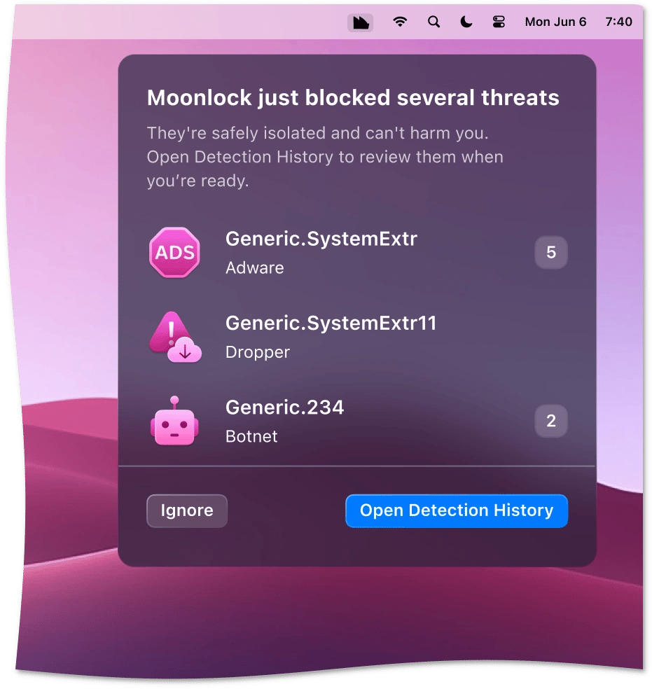 Blocked and quarantined threats