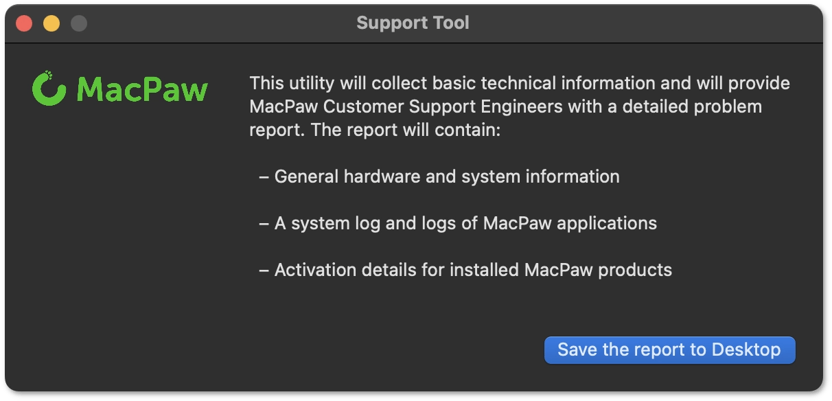 The Support Tool