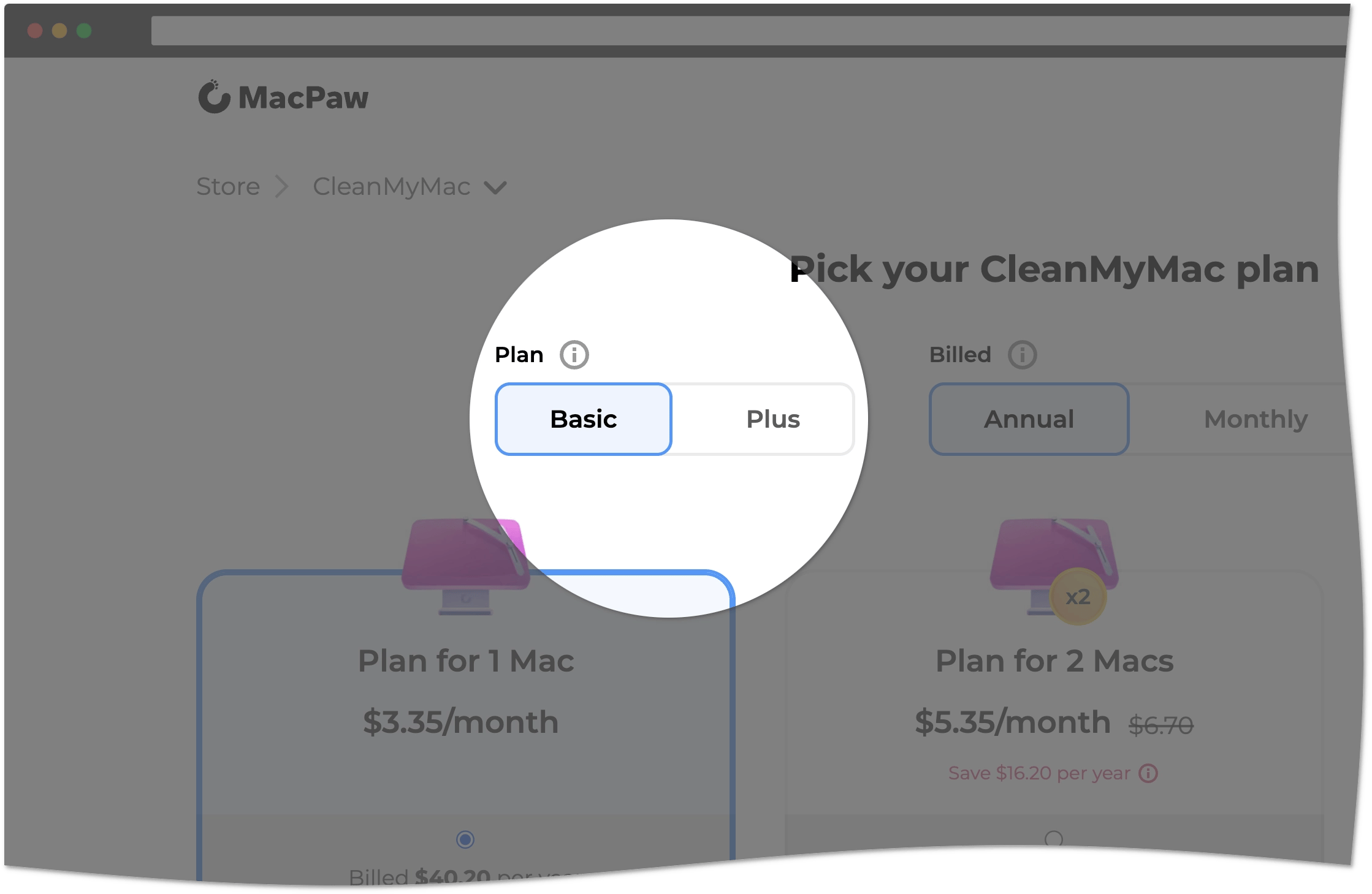 CleanMyMac feature plans on the MacPaw Store
