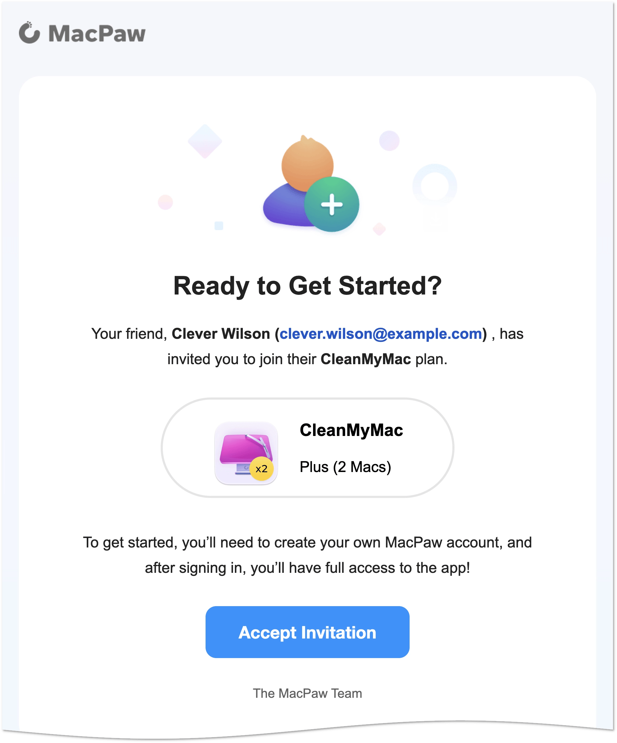 Invitation email