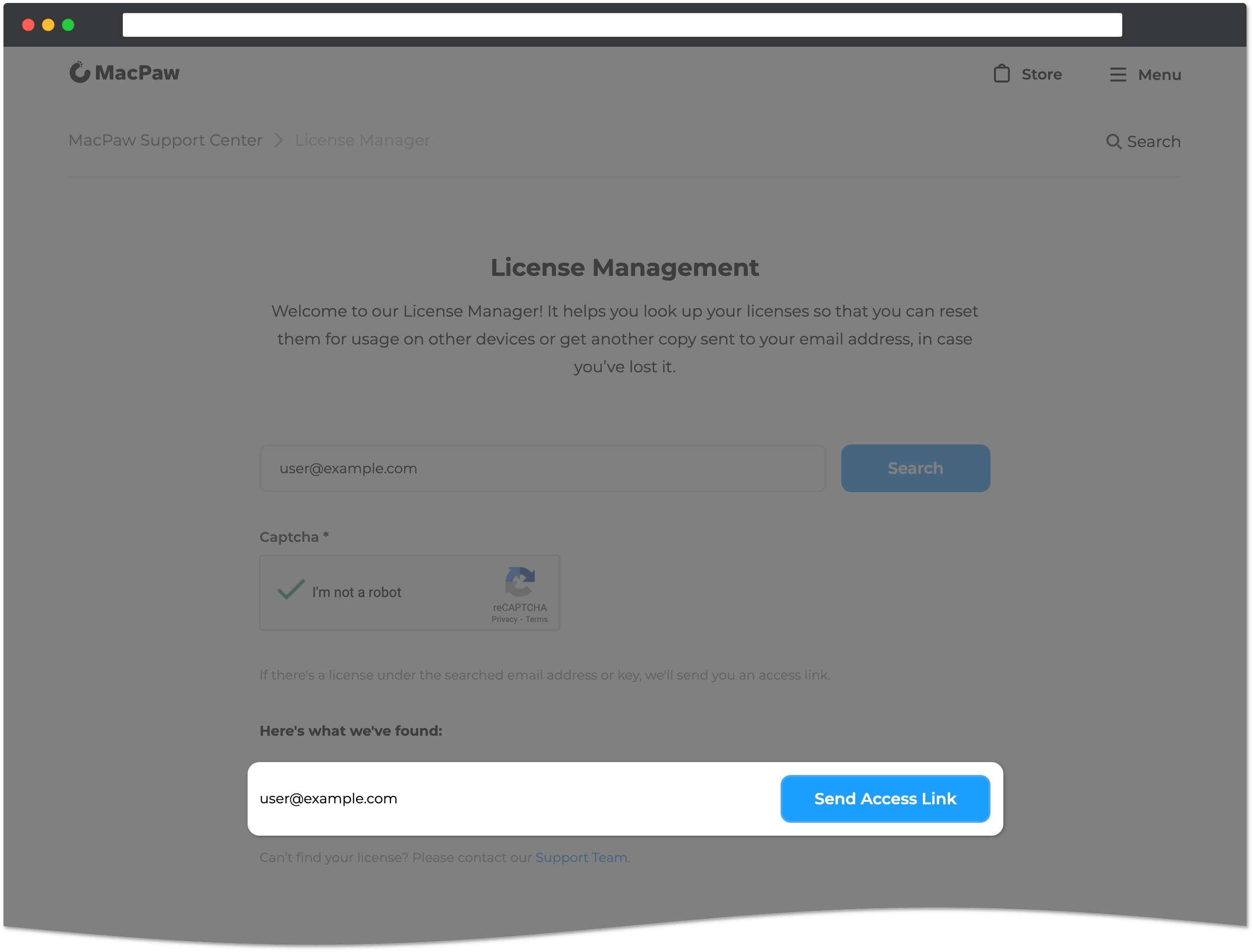 Send access link