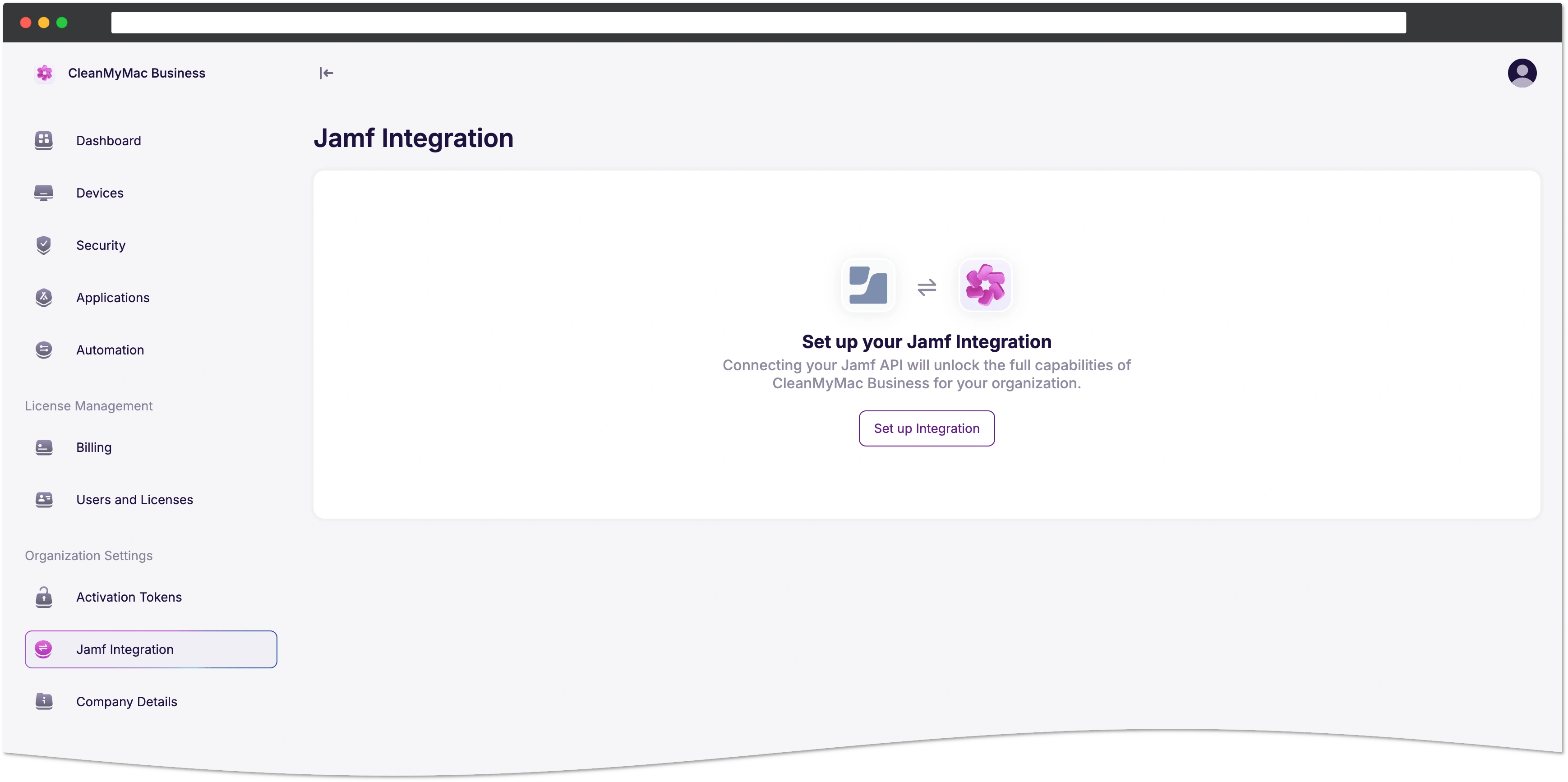 Set up integration in the Dashboard
