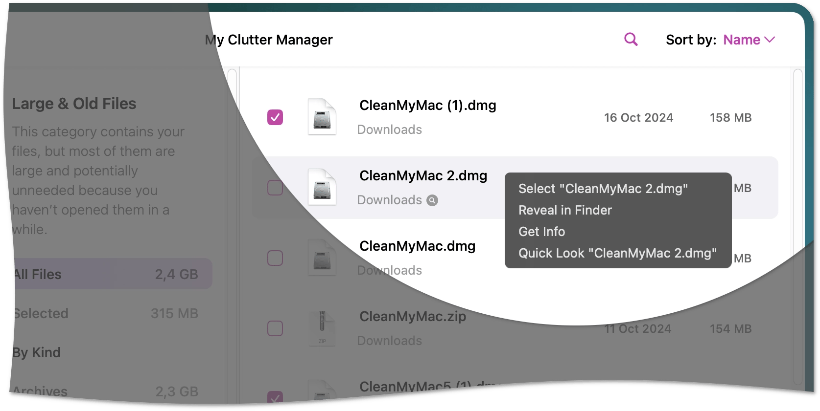 Quick file actions